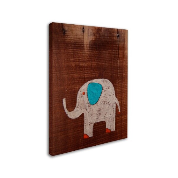 Nicole Dietz 'Elephant On Wood' Canvas Art,18x24